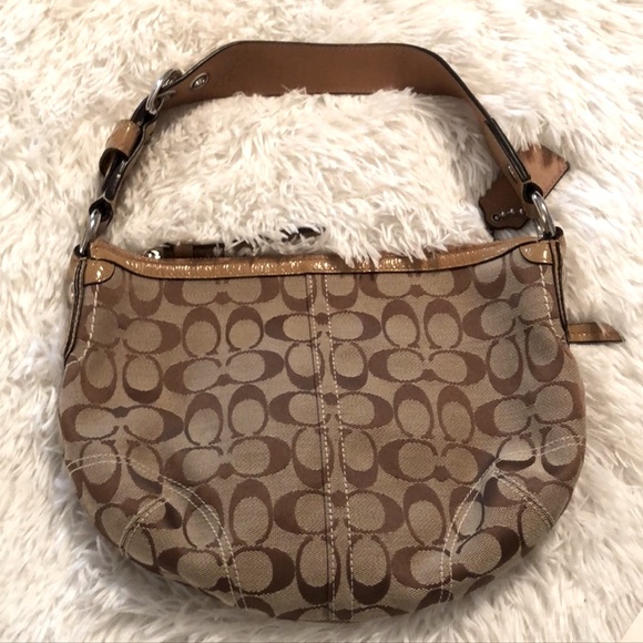 Coach Brown Shoulder Bag with Adjustable Strap & Logo Design & FREE Change Purse - Picture 3 of 11